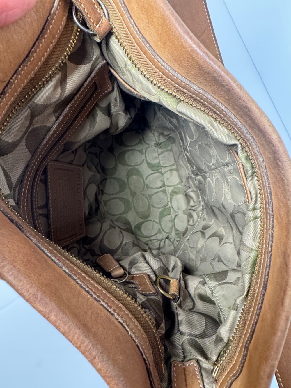 COACH Vintage Y2K 2002 Duffle Sac Bucket Bag Tan Leather Adjustable Shoulder Bag - Picture 12 of 16